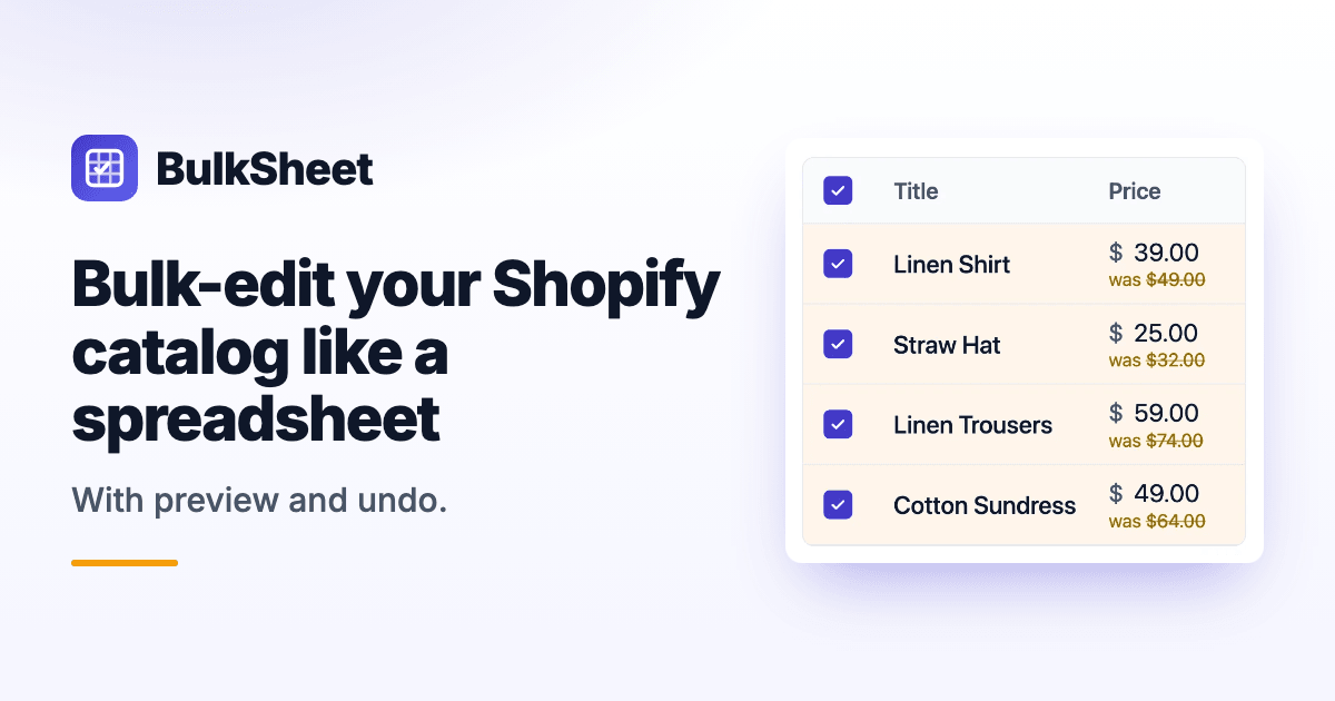 BulkSheet – Bulk Product Editor for Shopify